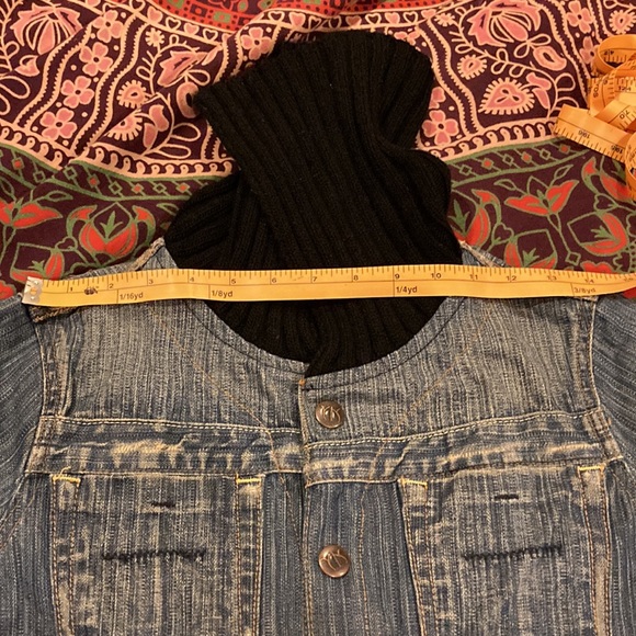 Yanuk Denim Jacket w/ Knit Shawl Collar & Cuffs S - Picture 9 of 10